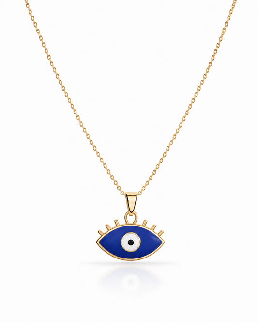 Colgante de Ojo Turco Anti Envidia de Mujeres | Bañada en Oro 14K