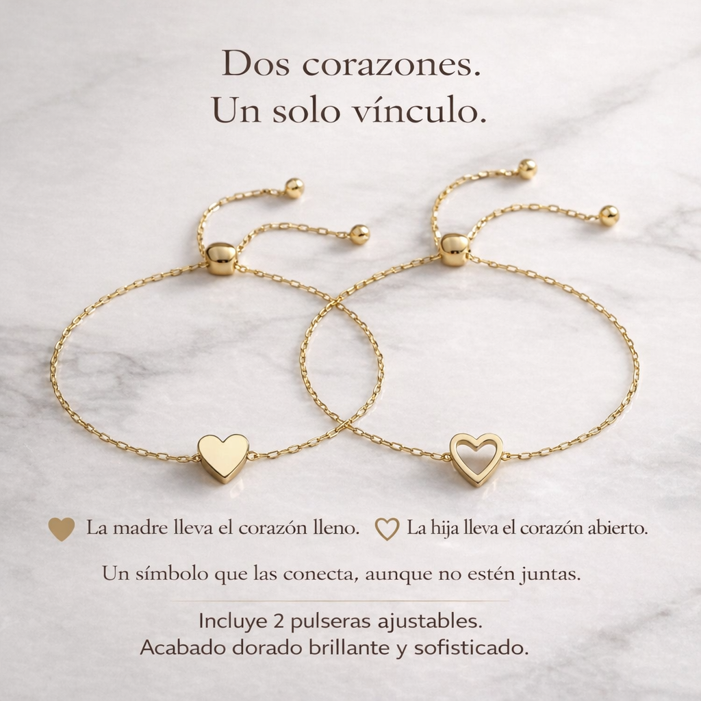 Brazalete de Corazones para Madre e Hija