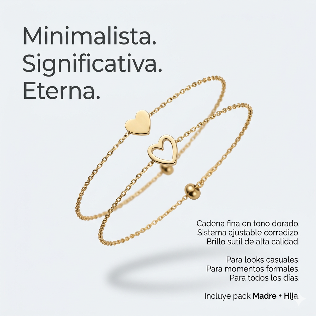 Brazalete de Corazones para Madre e Hija